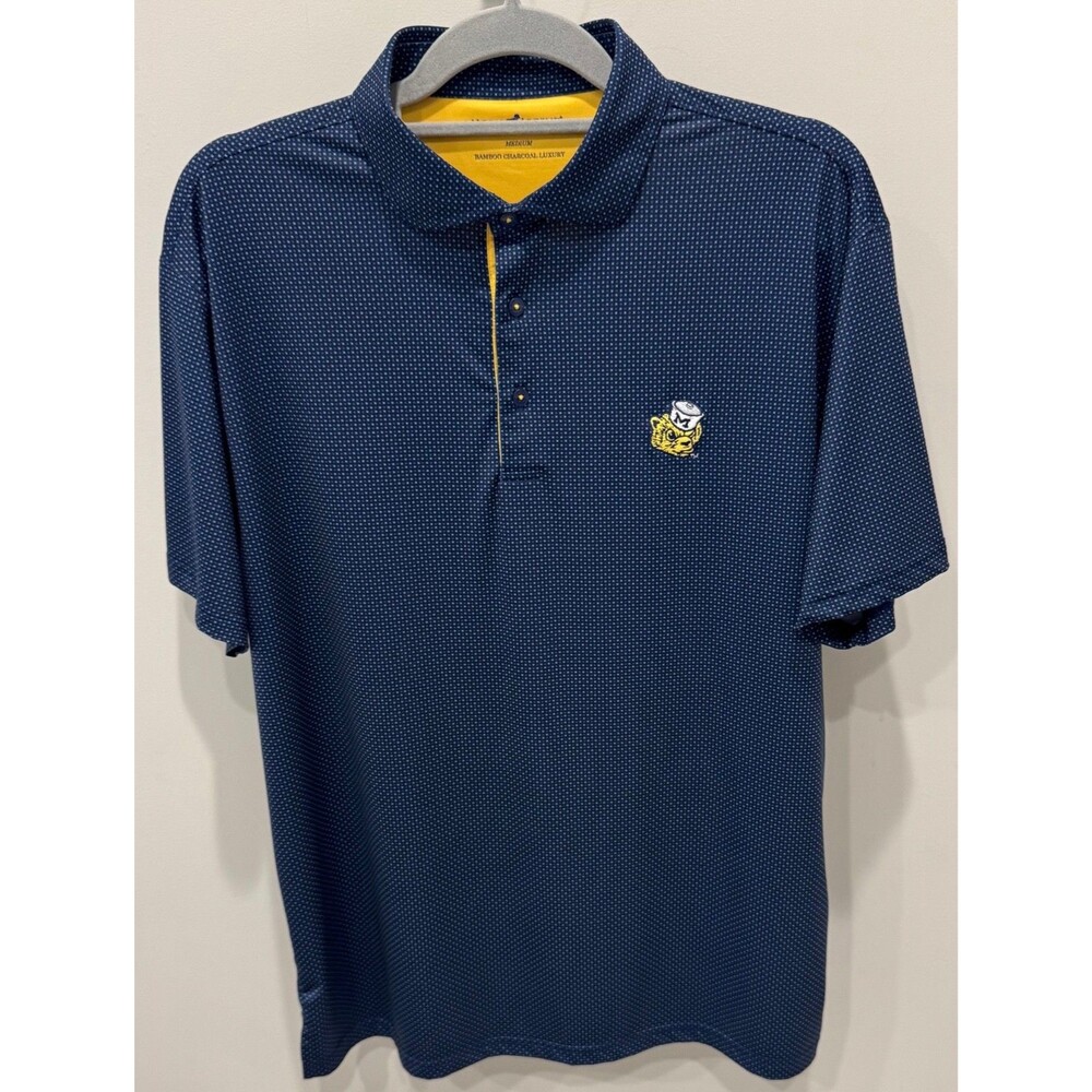Michigan Wolverines - Horn Legend Polo Shirt - Men's Medium - Vintage Mascot
